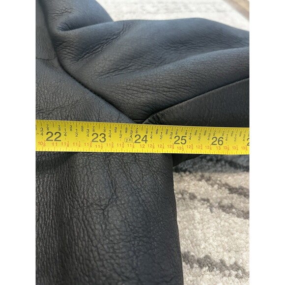 Men's Leather Winter Jacket 2XL Tall Black Jacques Duomor Faux Fur Lined - Picture 9 of 16